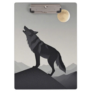 Carpeta De Pinza Silhouette minimalista Sleek Wolf
