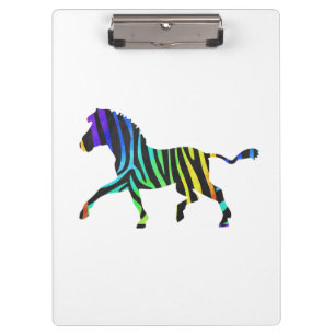 Carpeta De Pinza Silhouette Zebra Black and Rainbow