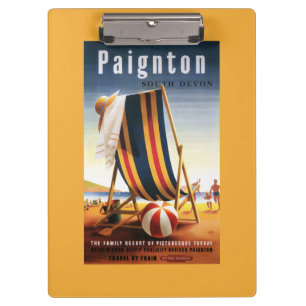 Carpeta De Pinza Silla de playa de los ferrocarriles y poster