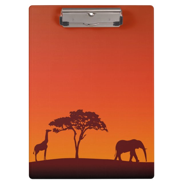 Carpeta De Pinza Silueta africana del safari - tablero (Anverso)