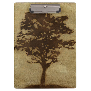 Carpeta De Pinza Silueta de árbol en fondo bronce