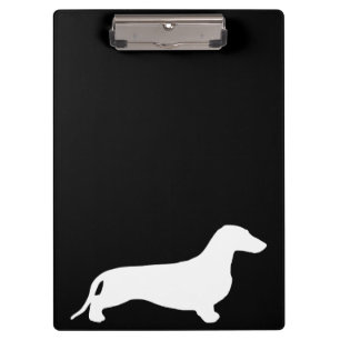 Carpeta De Pinza Silueta de dachshund blanca + tus ideas