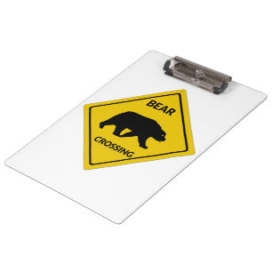 Carpeta De Pinza silueta de oso en señal de cruce de osos de Slippe