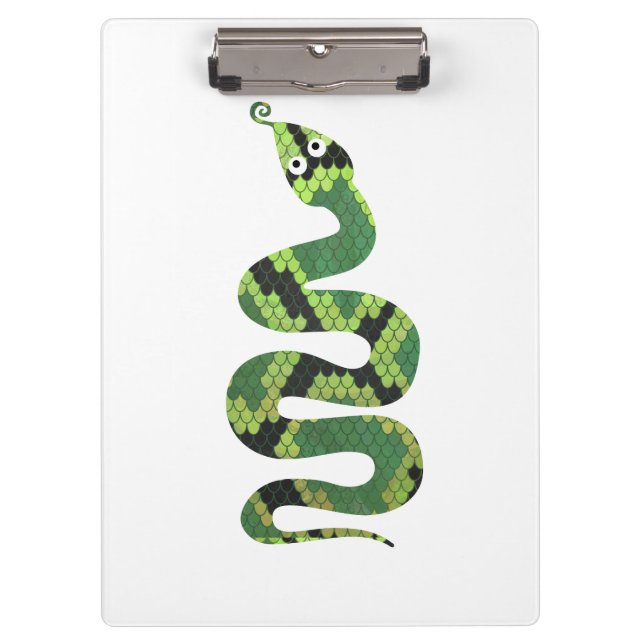 Carpeta De Pinza Silueta de papel negro y verde de serpiente (Anverso)