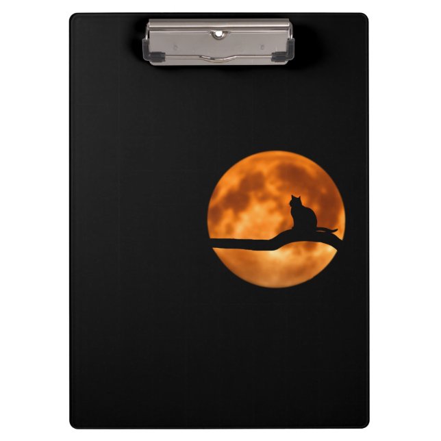 Carpeta De Pinza Silueta de un gato negro en un árbol (Anverso)