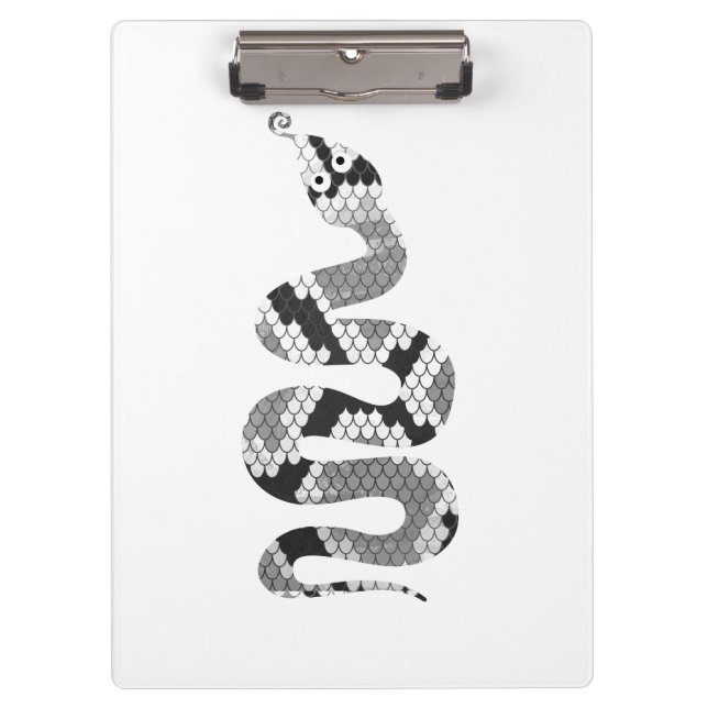 Carpeta De Pinza Silueta gris y gris claro de serpiente (Anverso)