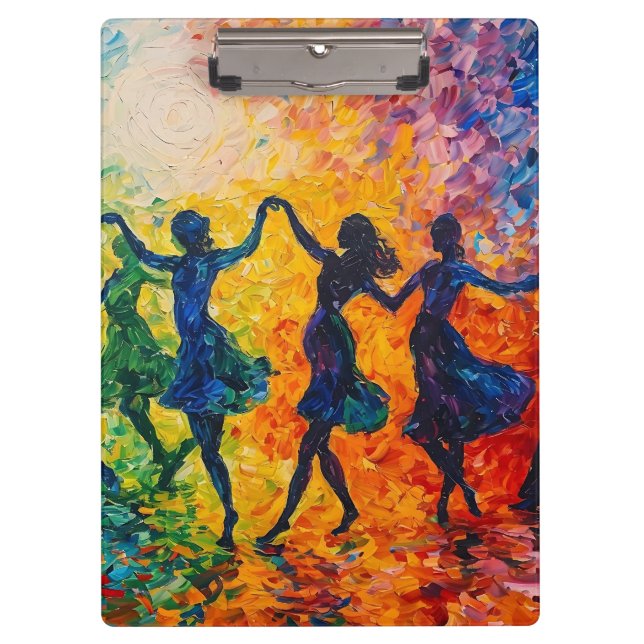 Carpeta De Pinza Siluetas coloridas bailando (Anverso)