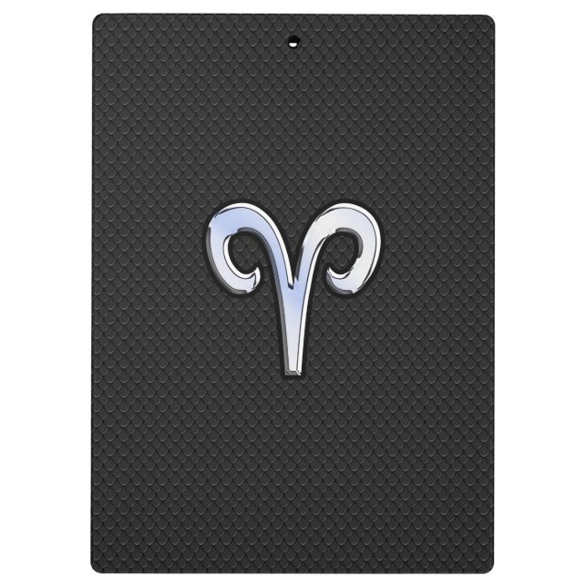 Carpeta De Pinza Símbolo cromado como zodiaco de Aries (Reverso)