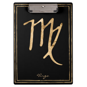 Carpeta De Pinza Símbolo de astrología de oro estilizado de Virgo