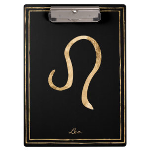 Carpeta De Pinza Símbolo de astrología estilizada con oro de Leo ha