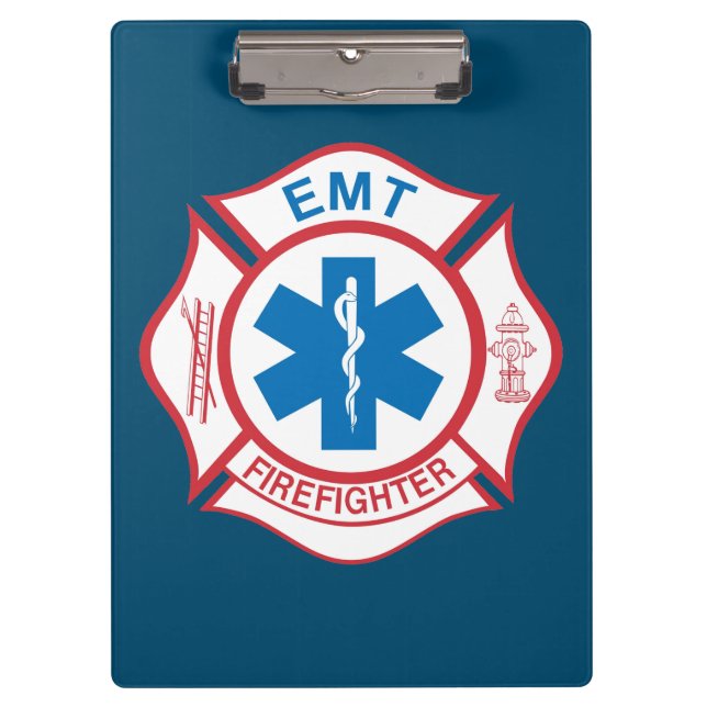 Carpeta De Pinza Símbolo de bombero EMT (Anverso)