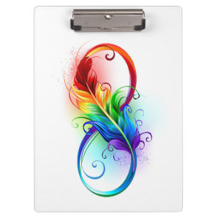 Carpeta De Pinza Símbolo de infinito con pluma de arcoíris