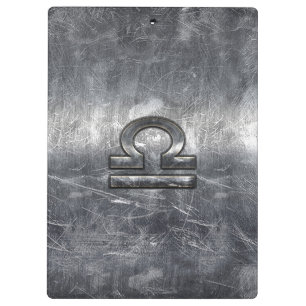 Carpeta De Pinza Símbolo de Zodíaco Libra Estilo de Acero Plateado