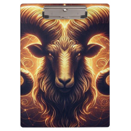Carpeta De Pinza Símbolo zodiacal de Aries dorado