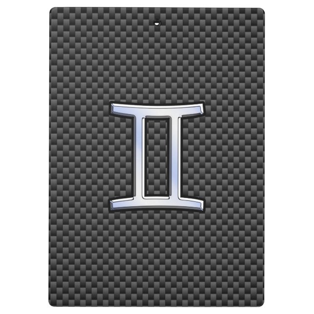 Carpeta De Pinza Símbolo zodiaco gemini Impresión de fibra de carbo (Reverso)