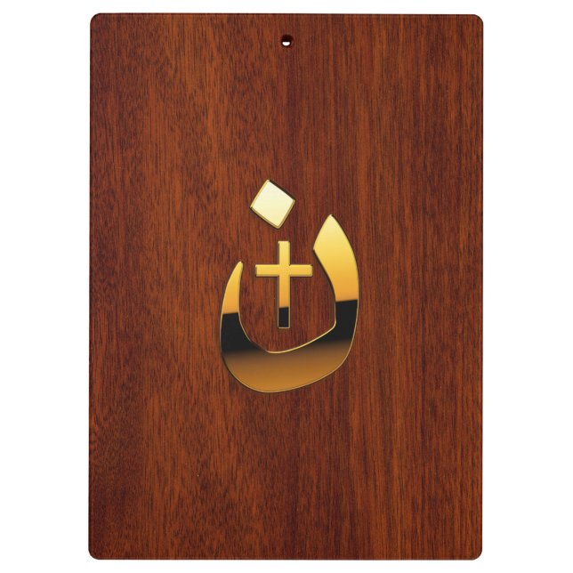 Carpeta De Pinza Símbolos cristianos de la Cruz Nazarene en oro (Reverso)