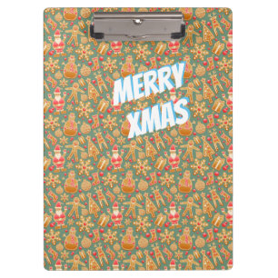 Carpeta De Pinza Símbolos navideños felices