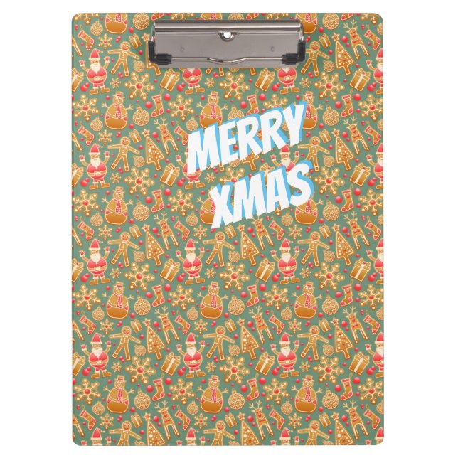 Carpeta De Pinza Símbolos navideños felices (Anverso)