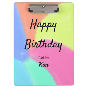 Carpeta De Pinza simple caligrafía minimalista feliz cumpleaños per