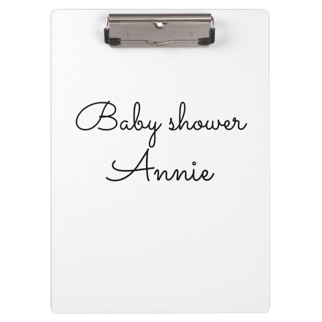 Carpeta De Pinza simple minimal add your name text baby shower thro (Anverso)