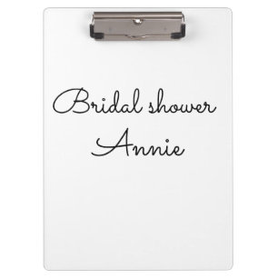 Carpeta De Pinza simple minimal añade tu nombre texto ducha de novi
