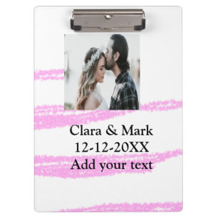 Carpeta De Pinza Simple minimal purpurina rosa añade tu texto nombr