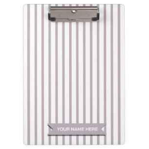 Carpeta De Pinza Simple Moderno Nombre Personalizado Raya Lila Polv