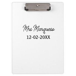 Carpeta De Pinza simple monograma minimalista sra Sr nombre fecha a