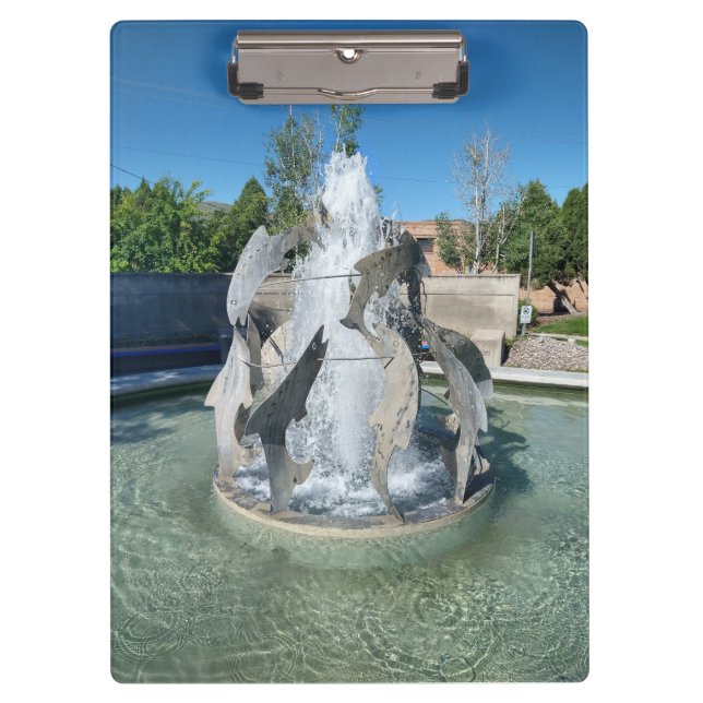 Carpeta De Pinza Simple Square Fountain Foto Pocatello Clipboard (Anverso)
