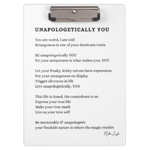 Carpeta De Pinza Sin arrepentimiento, eres tú mismo poema poster mu