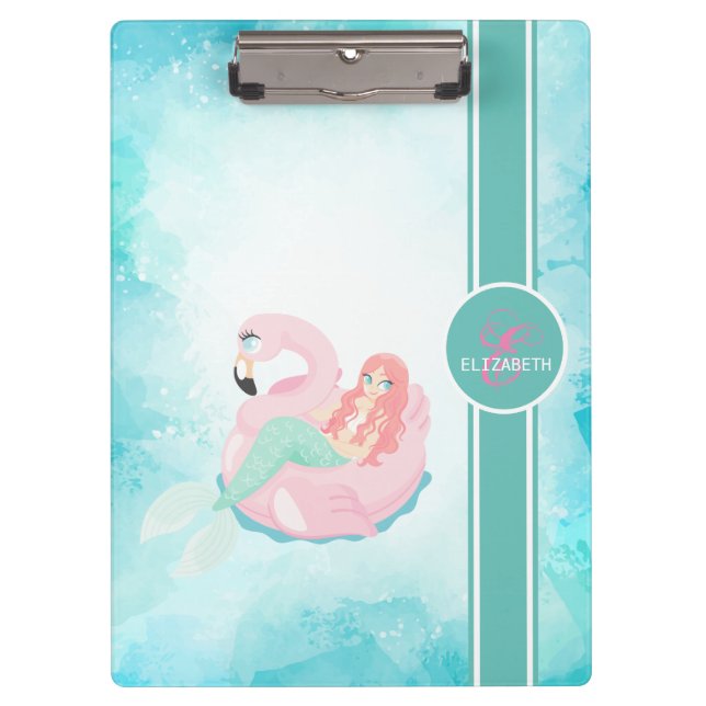 Carpeta De Pinza Sirena Cuta Adorable, Monograma Marítimo (Anverso)