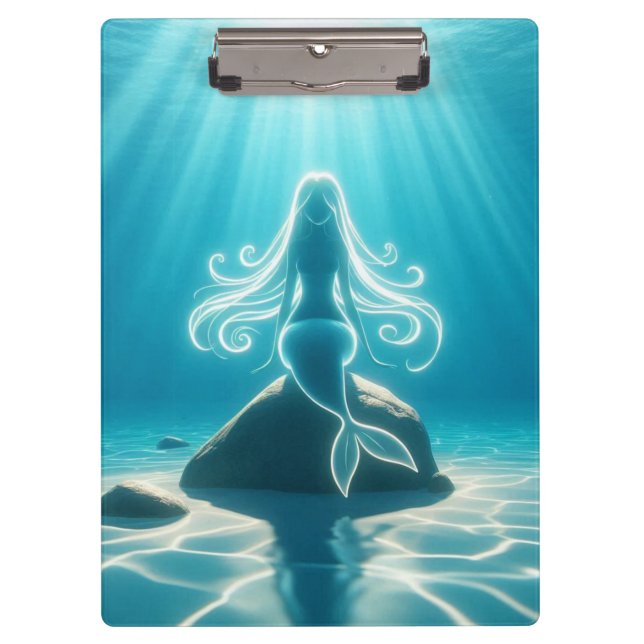 Carpeta De Pinza Sirena submarina iluminada con sol (Anverso)