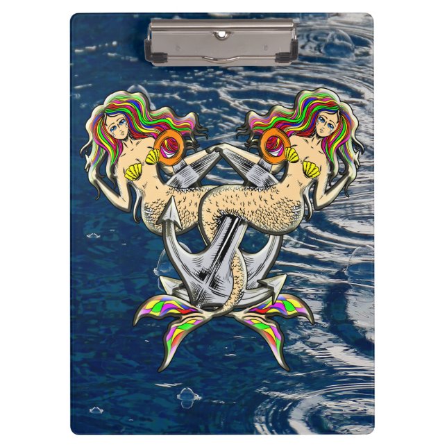 Carpeta De Pinza Sirenas aferradas - Diseño Náutico para los amante (Anverso)