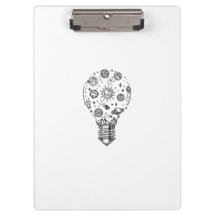 Carpeta De Pinza Sistema solar Doodle en bombilla