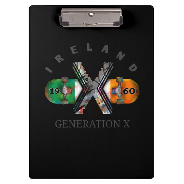 Carpeta De Pinza Skateboard Generation X Ireland de los años 1960 (Anverso)