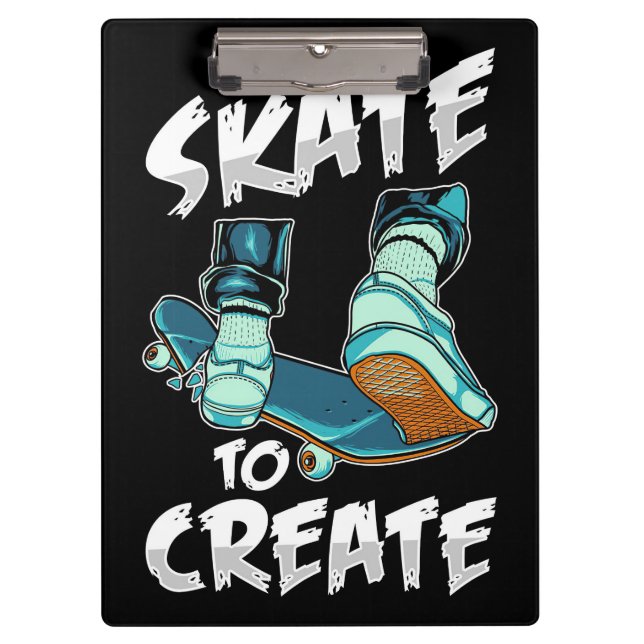 Carpeta De Pinza Skateboarder Skate Para Crear (Anverso)
