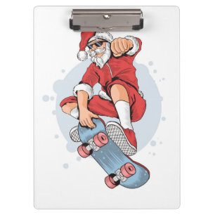Carpeta De Pinza Skateboarder Skateboard Snowman