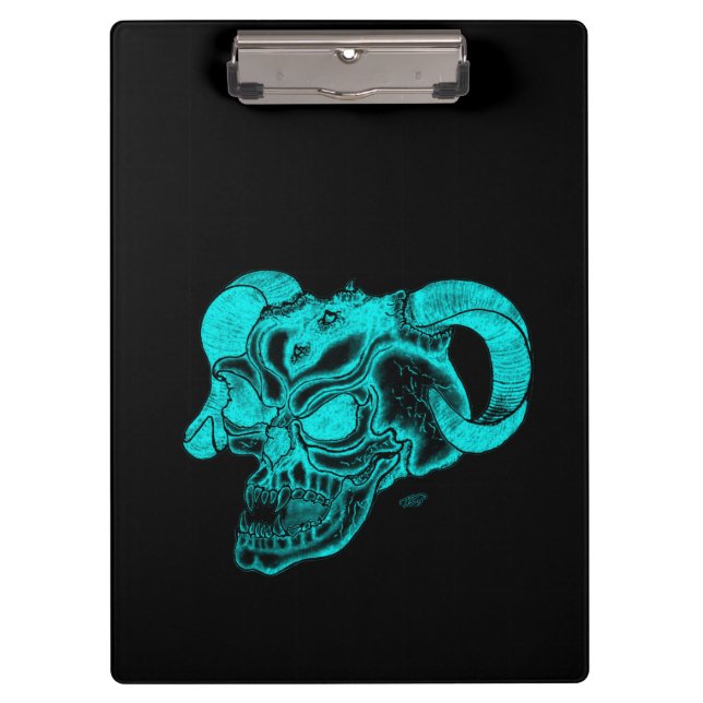 Carpeta De Pinza Skull Devil Head Black and Green Design (Anverso)