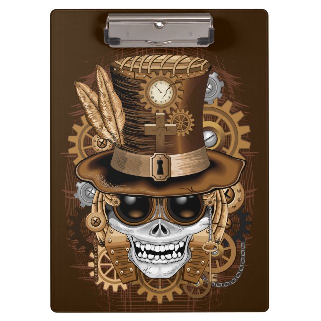 Carpeta De Pinza Skull Steampunk Voodoo Retro Machine (Anverso)