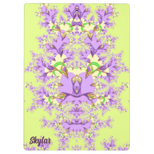 Carpeta De Pinza SKYLAR ~ Mauve, floral verde amarilla