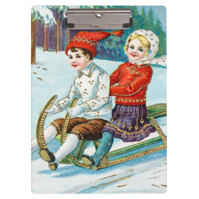 Carpeta De Pinza Sleigh riding at Christmas time (Anverso)