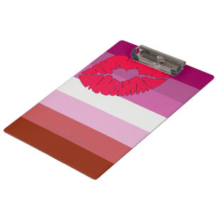 Carpeta De Pinza SlipperyJoe lipstick bandera de orgullo lesbiana f