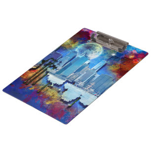 Carpeta De Pinza SlipperyJoe NYC grafiti luna rodeada de remolinos
