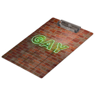Carpeta De Pinza SlipperyJoe signo de neón gay brillante vivo
