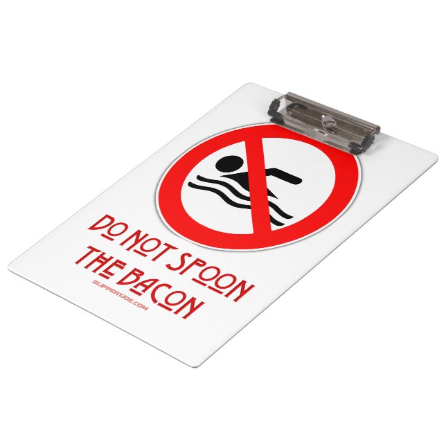 Carpeta De Pinza SlipperyJoe's Do Not Spoon Bacon red Advertencia m (Angular)