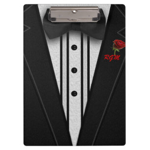 Carpeta De Pinza Smoking con el monograma de la pajarita