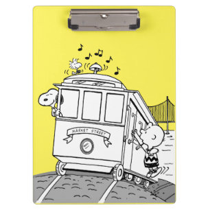 Carpeta De Pinza Snoopy, Woodstock y Charlie Brown en un tranvía