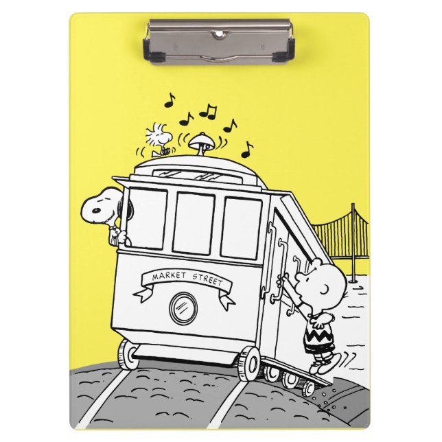 Carpeta De Pinza Snoopy, Woodstock y Charlie Brown en un tranvía (Anverso)