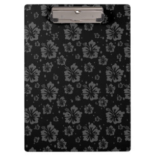 Carpeta De Pinza Sofisticada floral de color negro negro oscuro