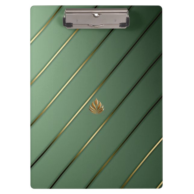 Carpeta De Pinza Sofisticado Sage Green & Gold (Anverso)